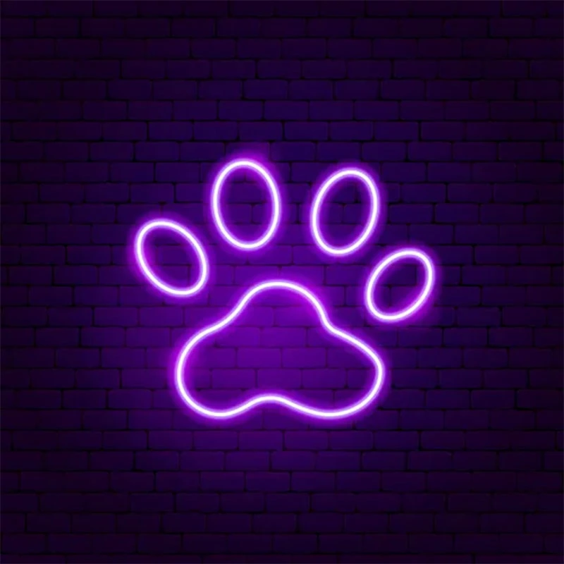 Home Club Decor Animal Paw LED Neon Light