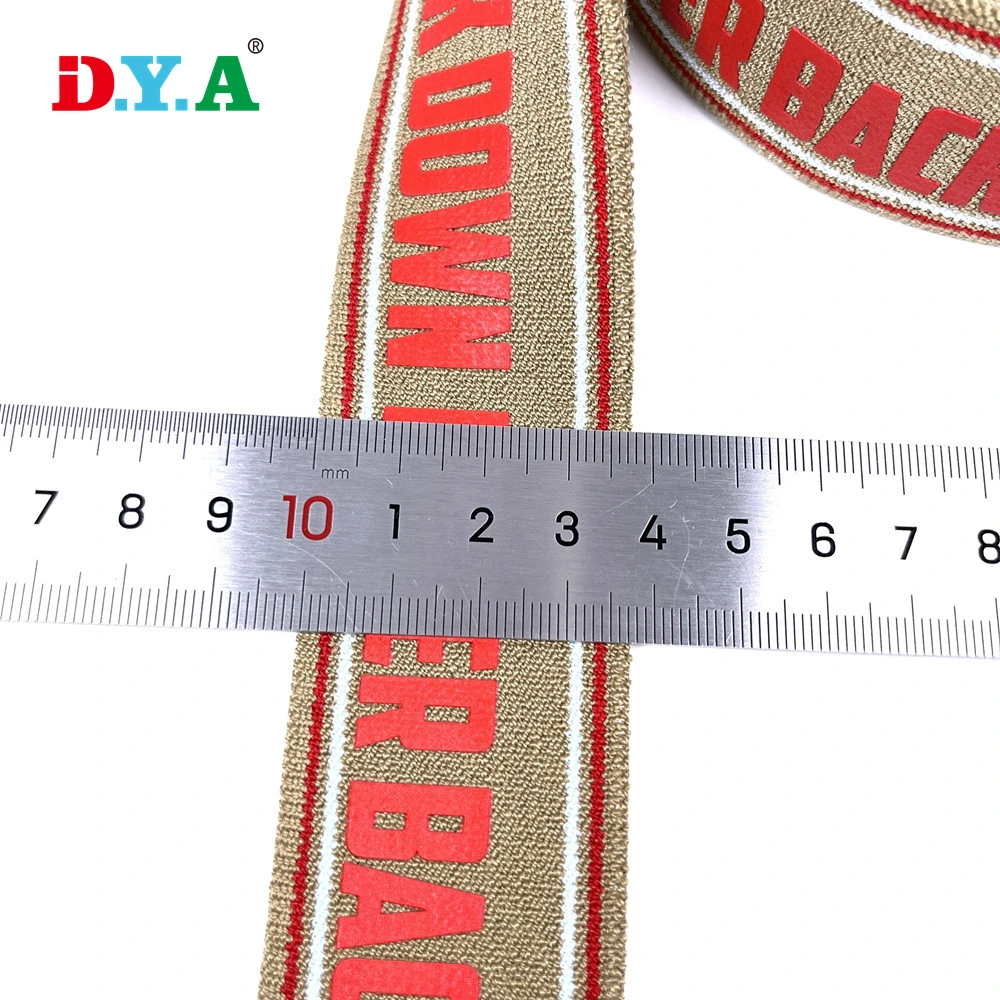 Custom 3.8cm Wide Stretchable Luggage Elastic Straps Polyester Rubber Printed Elastic Band for Garment Bags