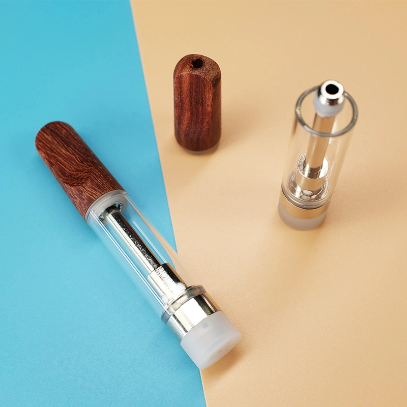 Wooden Tips Atomizers Ceramic Coil Wood Color Tips Vape Carts 0.5ml 1.0ml Empty Cartridges