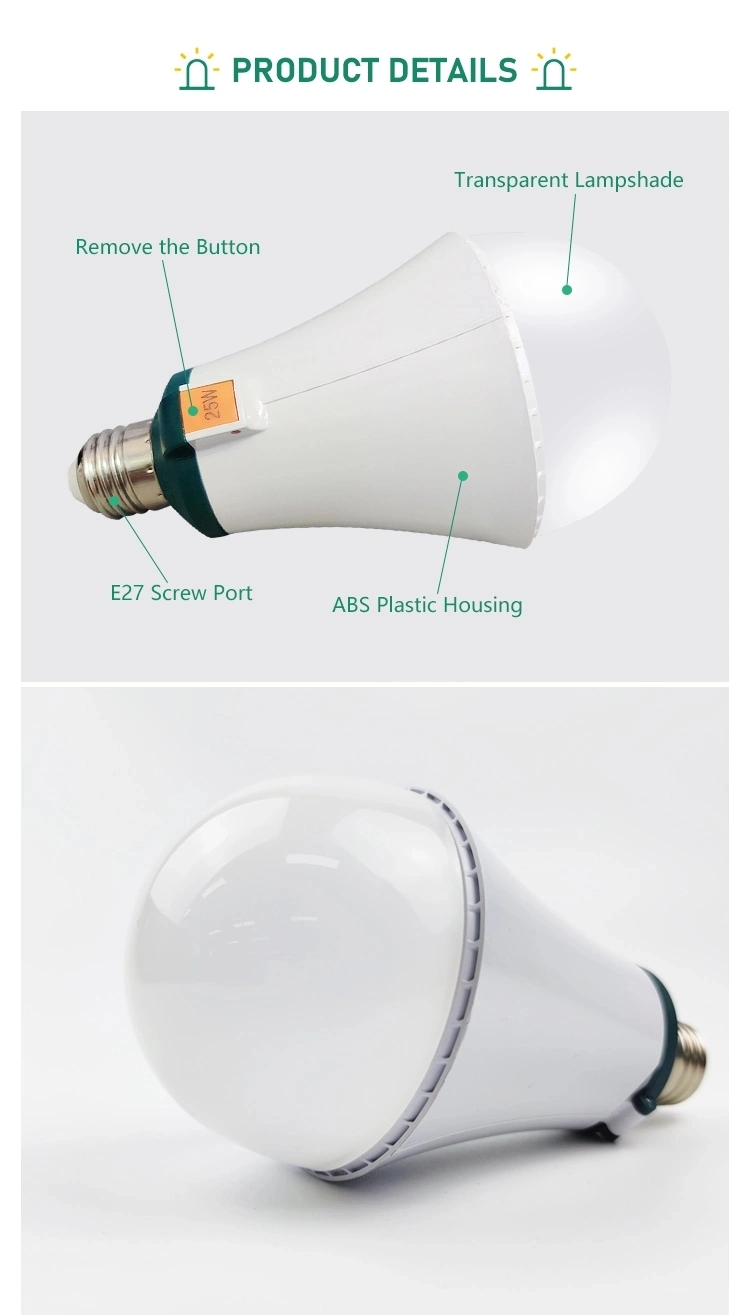 Intelligente Notfall-LED-Glühlampe mit abnehmbarer Batterie 1,3