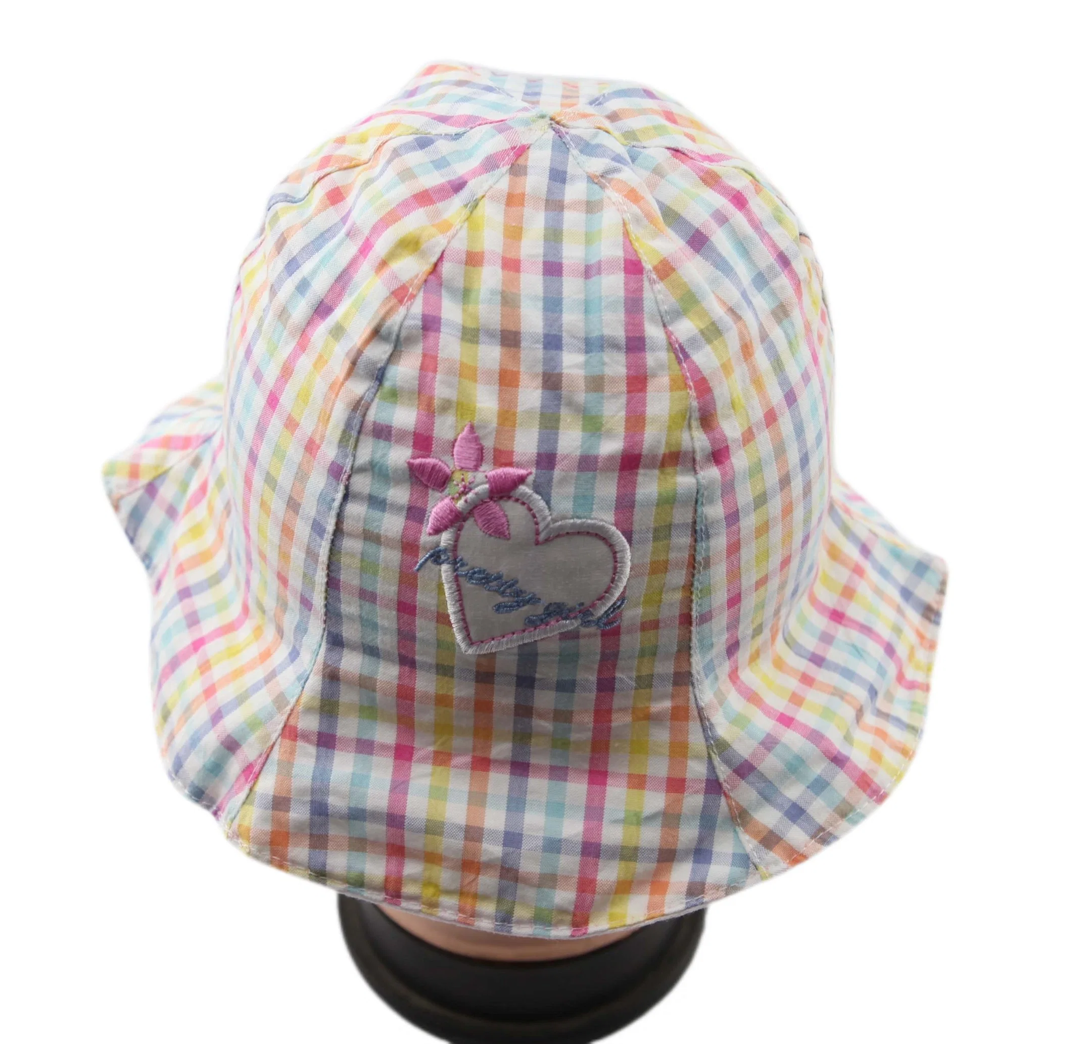 Kids Bucket Hat with Printing and Embroidery Polyester Foldable Soft Summer Fashion Cap for Girls