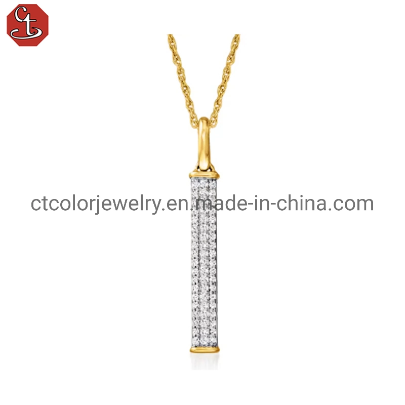 Custom Jewelry "H" heart white cubic zirconia 14k gold plated silver necklace fashion jewelry