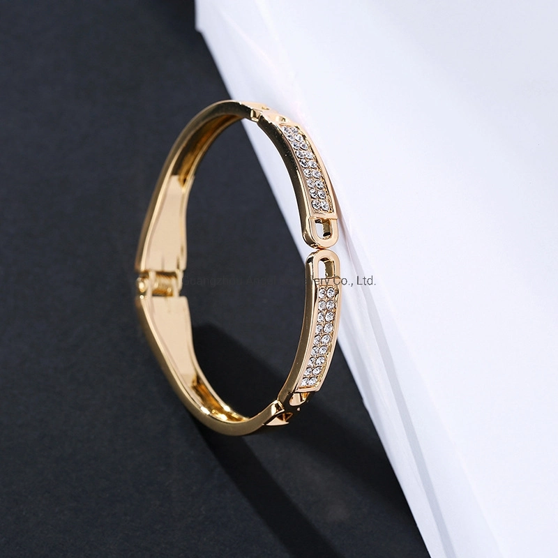 Fine Jewelry Gold Plated Women Fashion 925 Silver Crystal Bangle