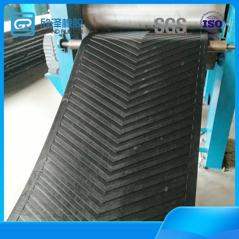 New Products High Temperature/Fire Resistant/Oil Resistant/Tear Resistant/Wear Resistant Open Closed V Type Chevron Fabric Pattern Rubber Conveyor Belt