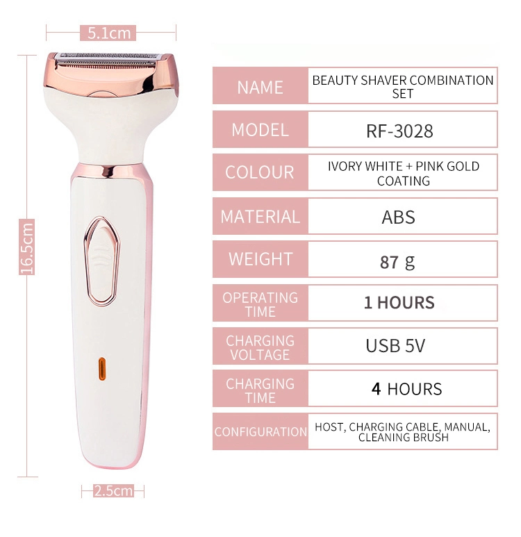 New 4-in-1 Shaver for Women Rechargeable Cordless Shave USB Electric Hair Removal Painless Electric Razor