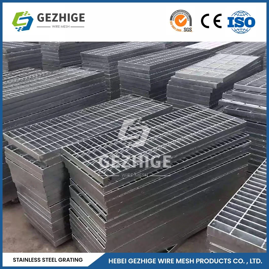 Gezhige No Rain or Snow Stainless Steel Trench Drain Grates Manufacturers Ss 304 Steel Grating China 12.5 15mm Bearing Bar Pitch Ss Grating for Bathroom