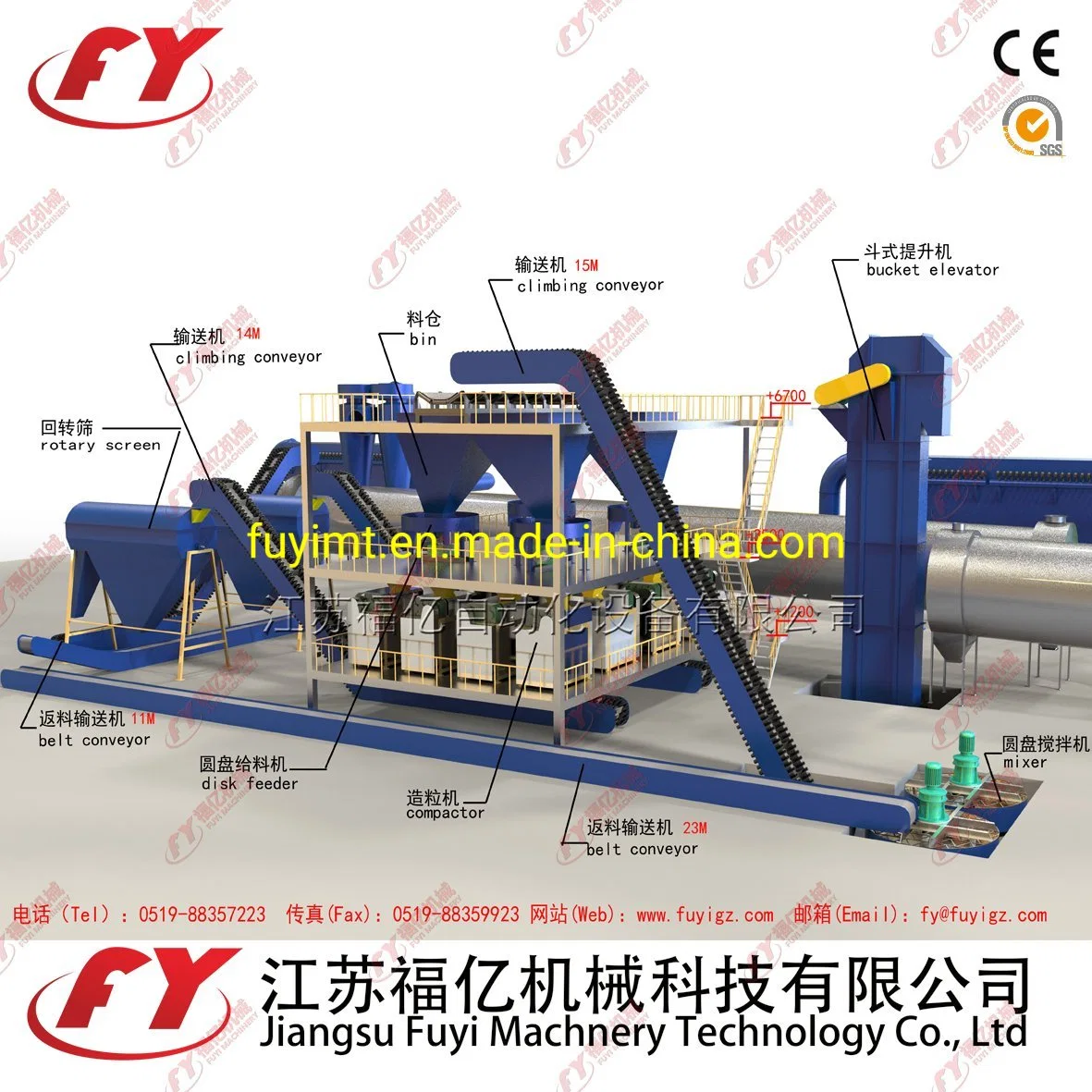 Energy Saving Double Roller Pressing Granulation With Compact Structure