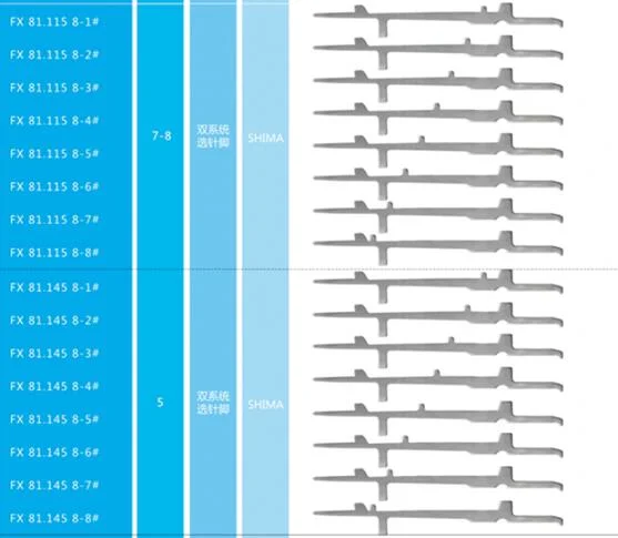 Stoll aiguilles auxiliaires sont également disponibles. Le principal est de l'aiguille Aiguille 12g Stoll principal sans ressort