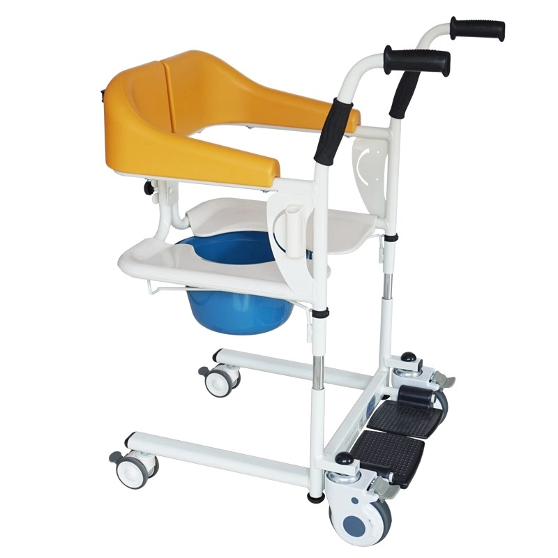 Trasladar paciente de cama a silla Ducha silla Terapia de Rehabilitación Suministros levantamiento de traslado de pacientes silla Commode suministros de atención médica