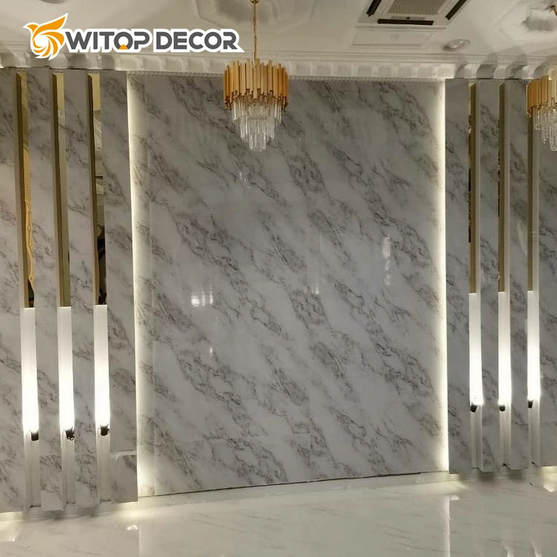 Faux Plastic Stone Panels PVC Wood Effect Wall Decoration UV Marble Sheet Panel