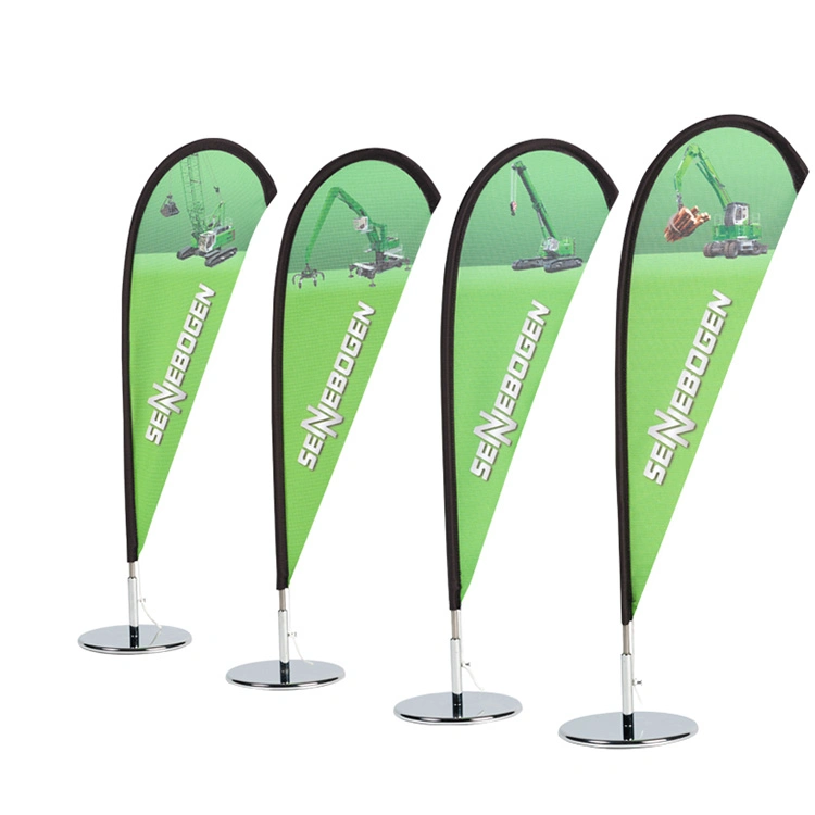 Outdoor Double Sided Printed Promotion Advertising Flying Beach Feather Teardrop Banner Flag