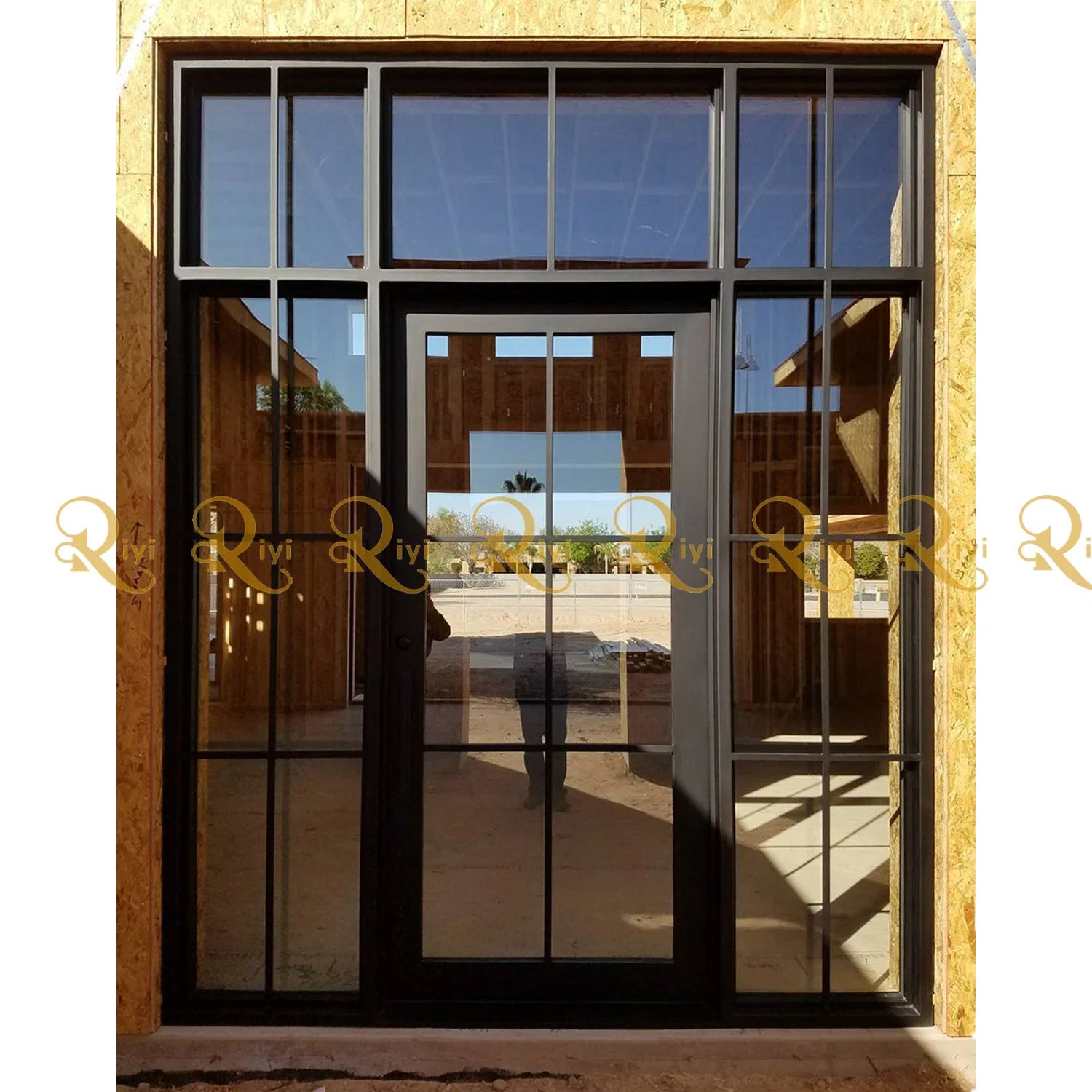 Exterior Entry Solid Glass Patio French Iron Door Made in China