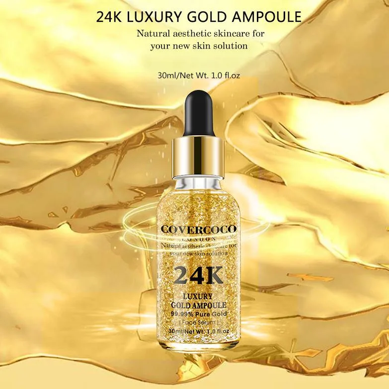 24K Luxus Gold 30ml Feuchtigkeitsspendende Gesicht Essential Liquid Make-up Foundation Basis Primer Make Up Essence Hautpflege