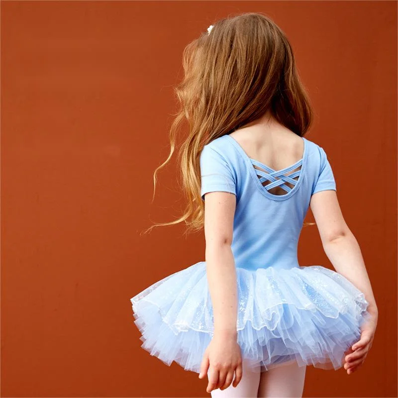 Ropa de entrenamiento de verano para niños, ropa de ballet para niñas