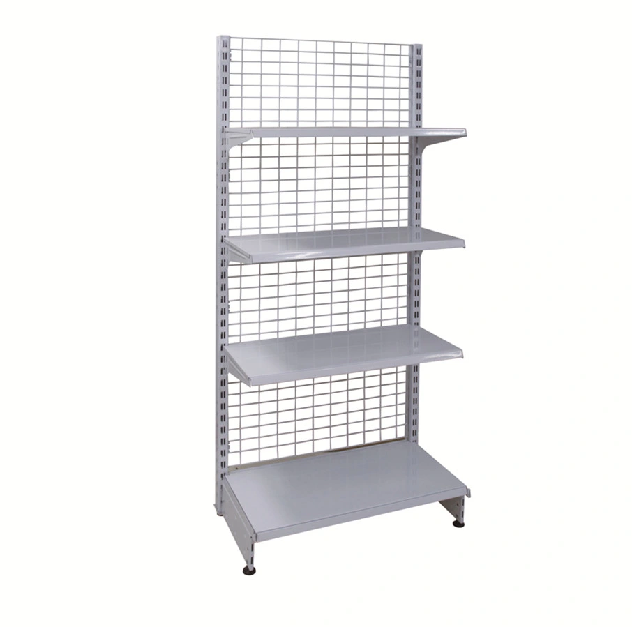 Supermarket Single Sides Wire Back Shelf Store Metal Display Racks