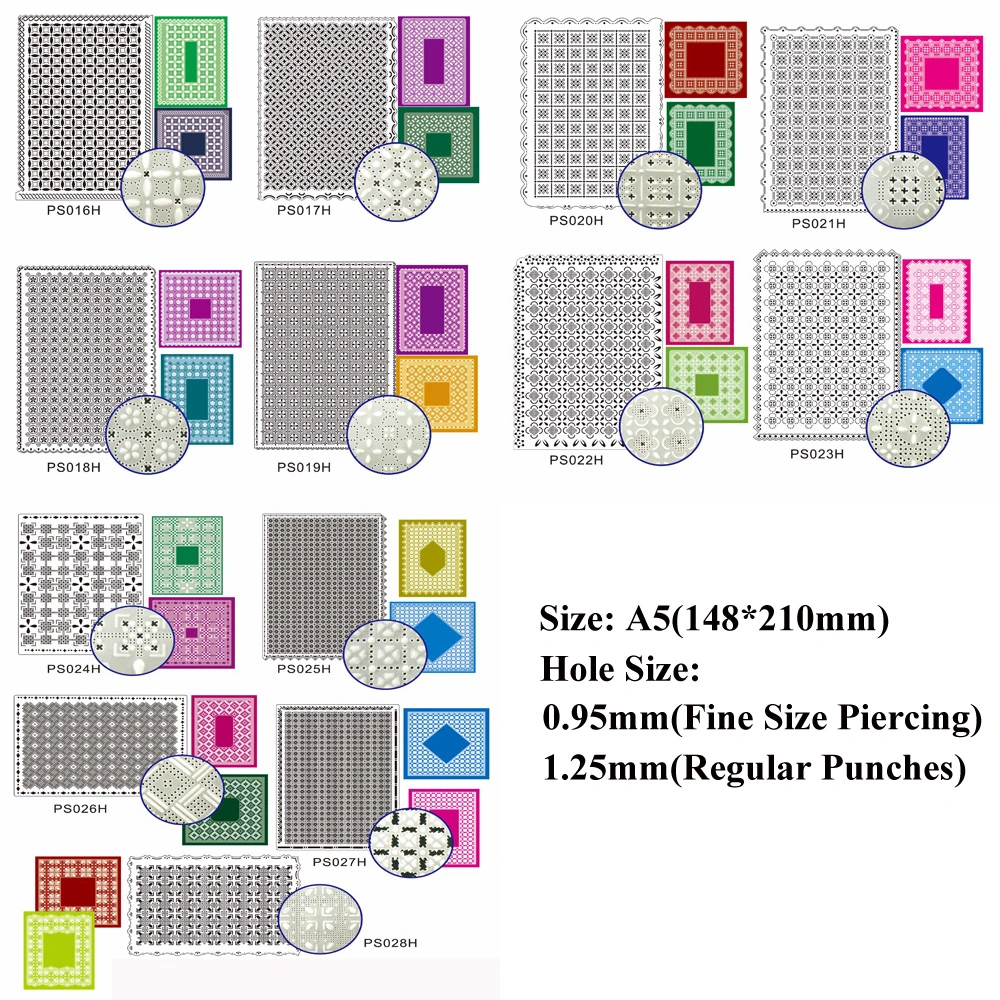 Parchment Stainless Steel Design Pattern Embossing Piercing Stencil for Paper Craft (PS010H)