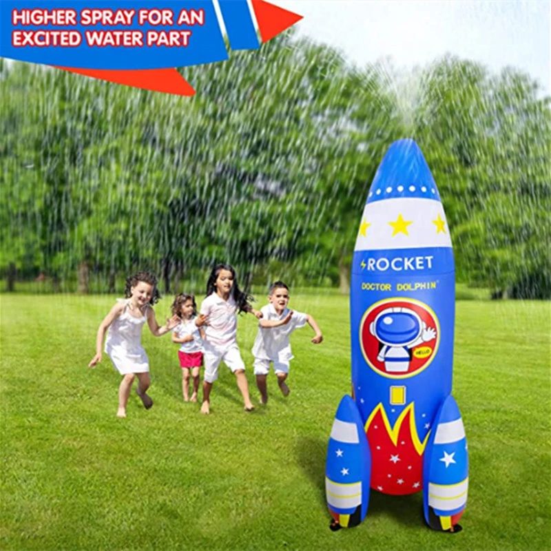 Inflatablerocket Shape Giant Blow up Kids Sprinklers for Yard Lawn