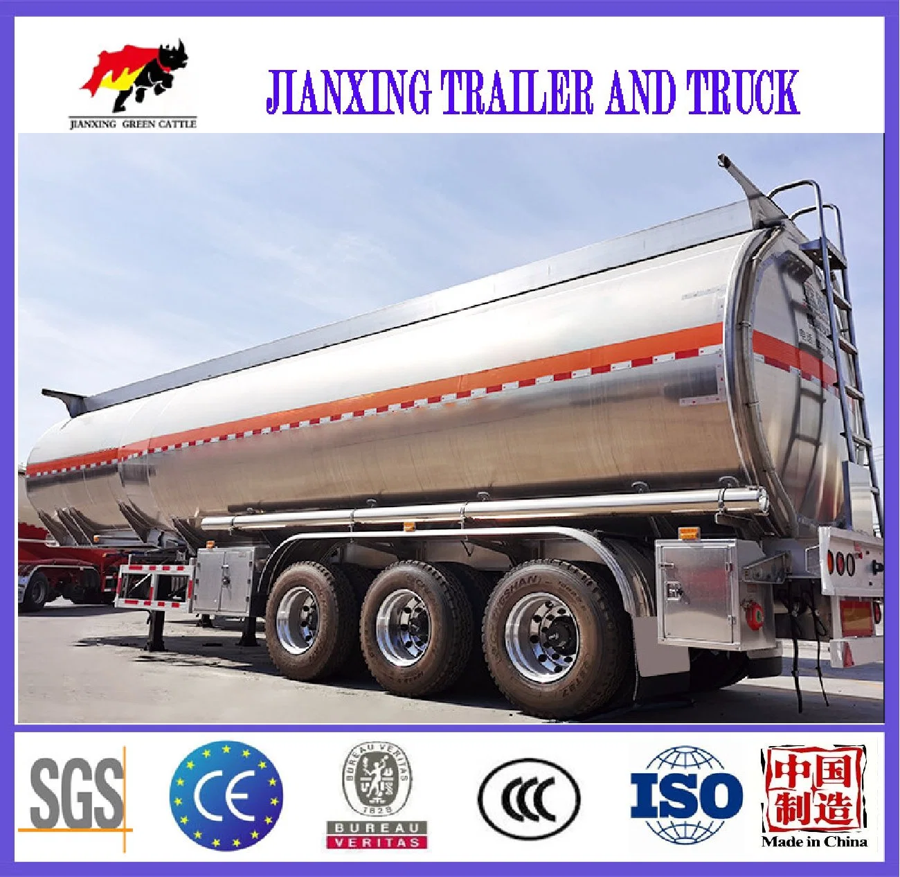 Storage Oil Liquid Fuel Gasoline LPG 50m3 60m3 Semi Tanker Trailer