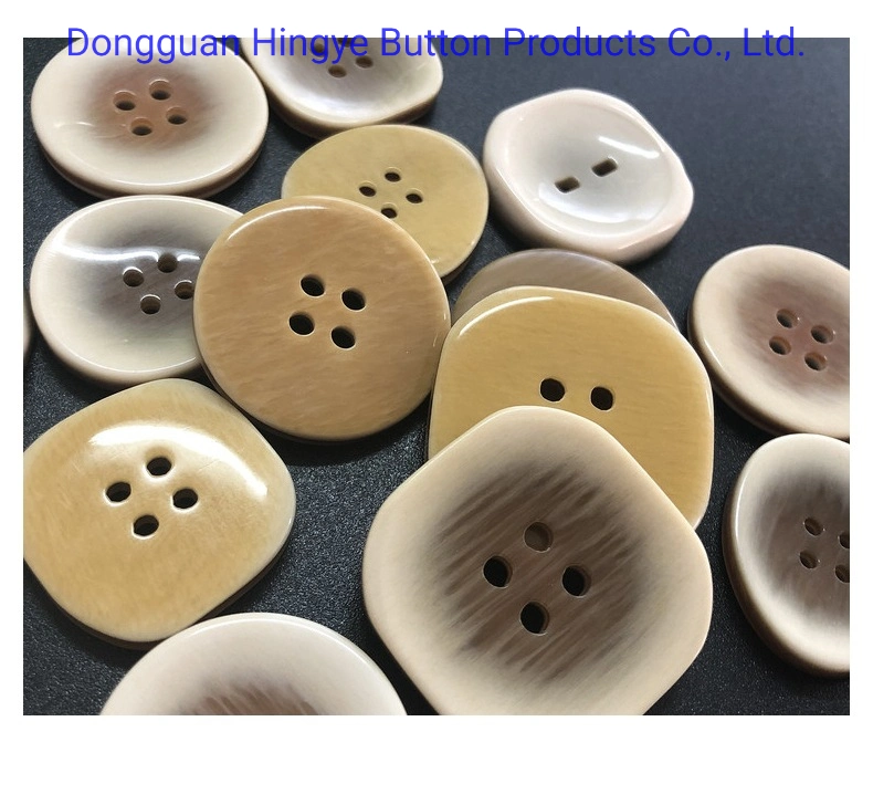 Resin Button Polyester Imitation Wooden Finishing Button for Garment Accessories