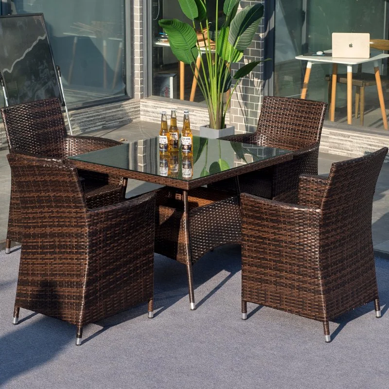 Outdoor Rattan Dining Table Rattan Table and Chair Household Furniture