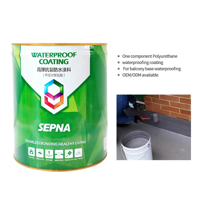 Single Part Liquid White Polyurethane Water Resistant Paint for Kitchen Bathroom Balcony Roof Water Tower Tank Swimming Pool Bath Underground Pipe