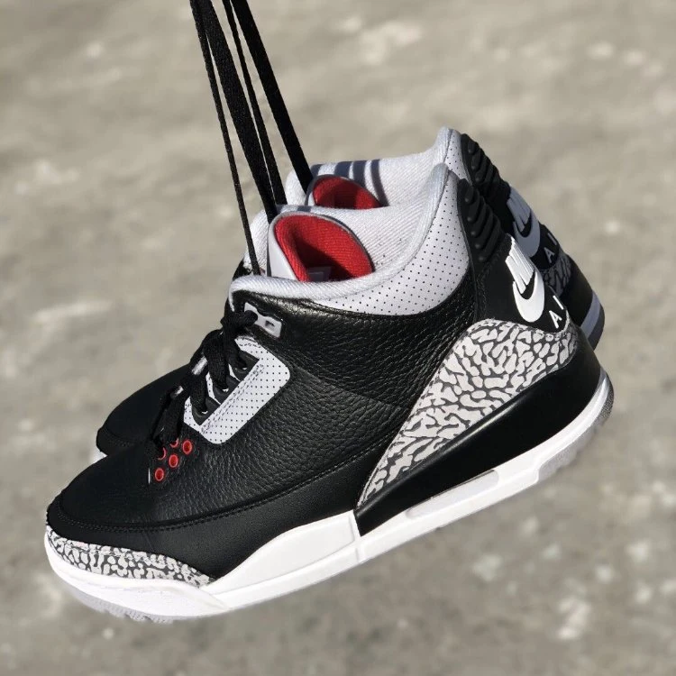 Sports Air Jordan 3 Retro Black Cement Nike Shoes