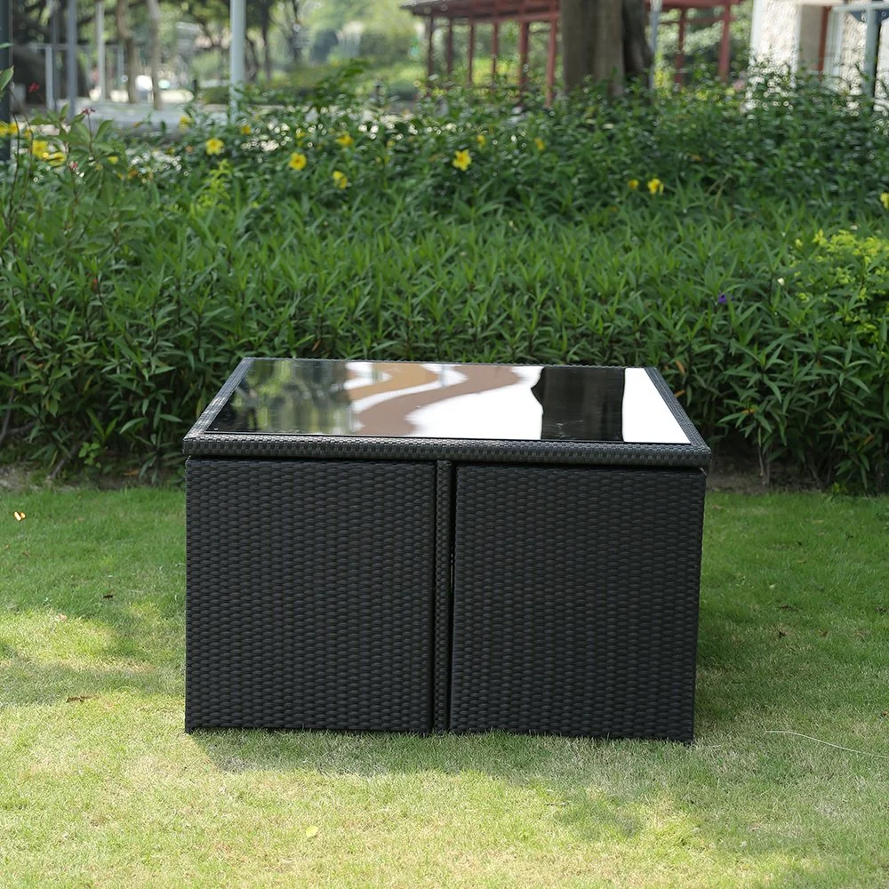Heißer Verkauf Garten Patio Möbel Outdoor Aluminium Frame Rattan Dining Tisch und Stühle mit Pedal