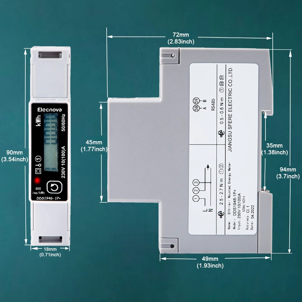 AC 230V 10 (100) a tensión corriente factor de potencia eléctrico Multímetro de consumo