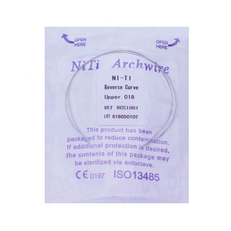 China Supply Dental Wires Orthodontic Rectangular Reverse Curve Niti Arch Wire