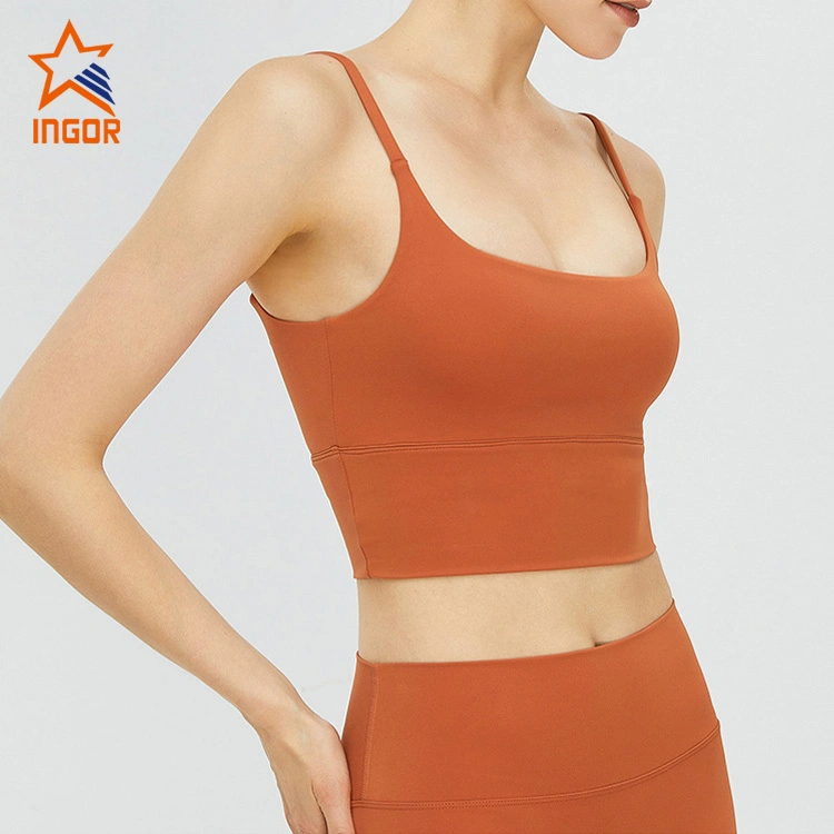 Ingor Sportswear Fabricant de vêtements de sport sur mesure Débardeur de sport Soutien-gorge de yoga à bretelles croisées Soutien-gorge de sport Tenue de course à pied