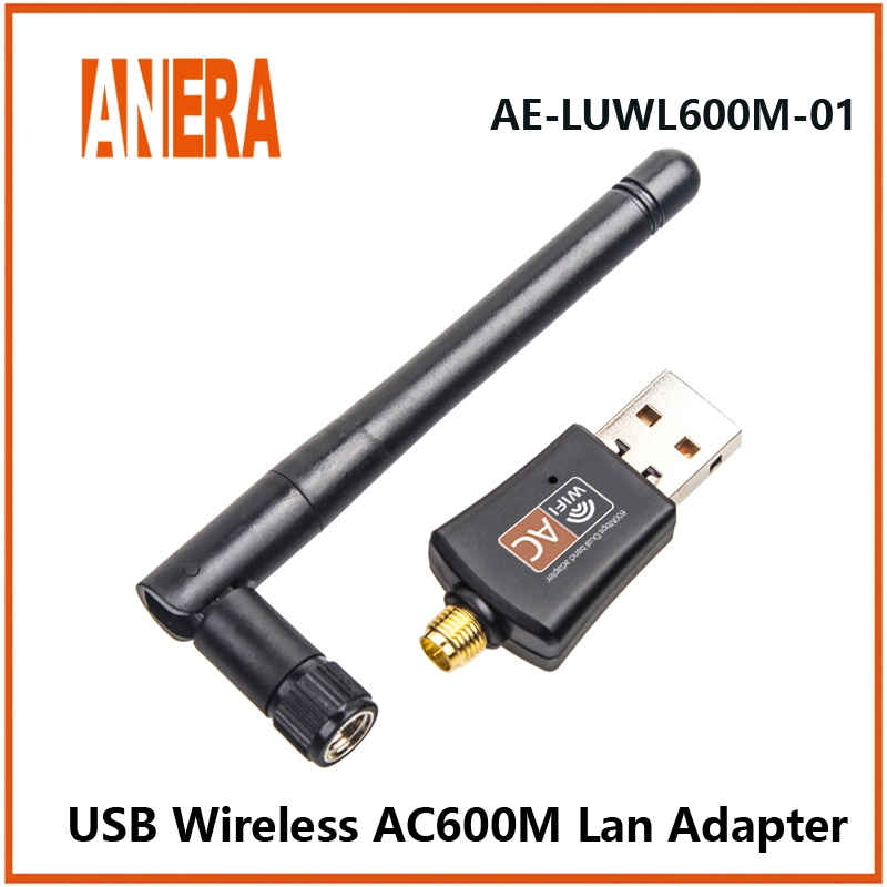 Anera Mini Wireless Network Card Dongle USB2.0 Dual-Band AC600Mbps WiFi Adapter LAN Card