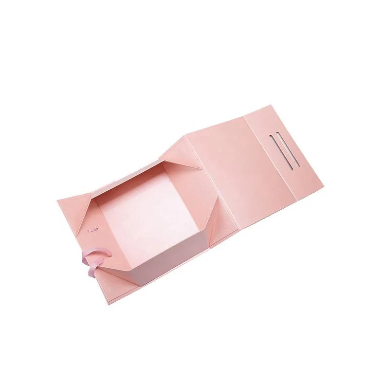 Personnalisé Papier Premium imprimé rigide Rose Carton Boîtes pliantes cadeau personnalisé Mini valise Emballage