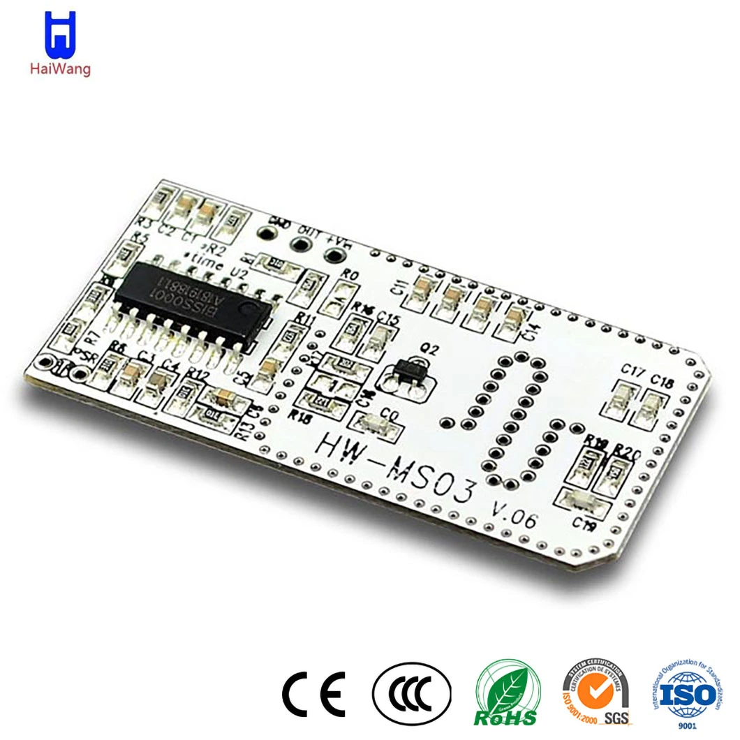 Doppler de microondas Haiwang China proveedores Sensor de alta calidad 3,7 V-24V de CC Rango de entrada Hw-Ms03 PCB Sensor de microondas para el módulo de electrodomésticos inteligentes