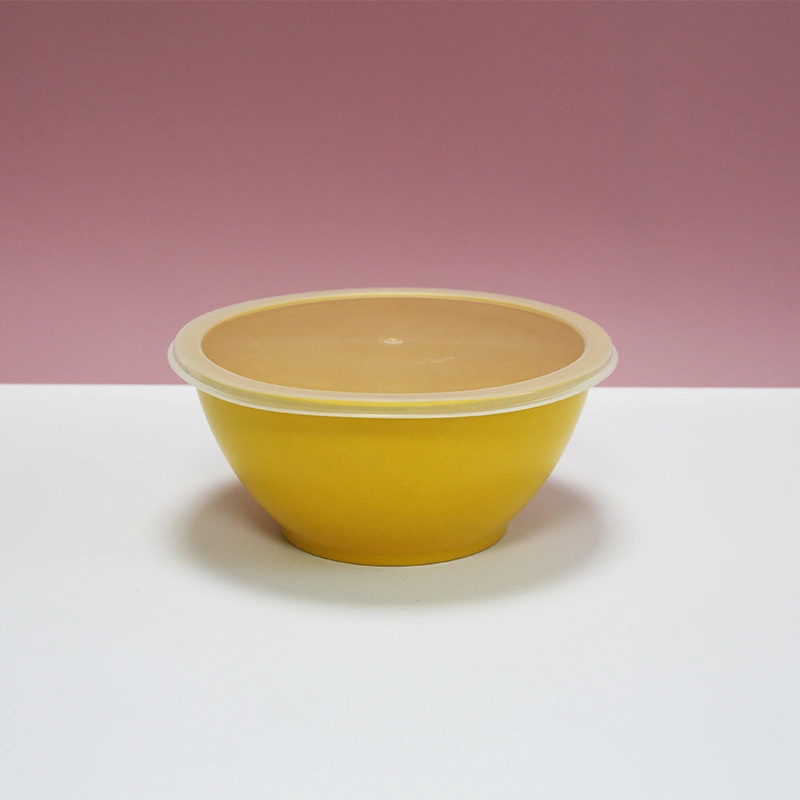 Many Size Round Stackable Organic RPET Bowl Set with Transprent Plastic Lid and Flaning Dishwasher Safe Microwave Safe
