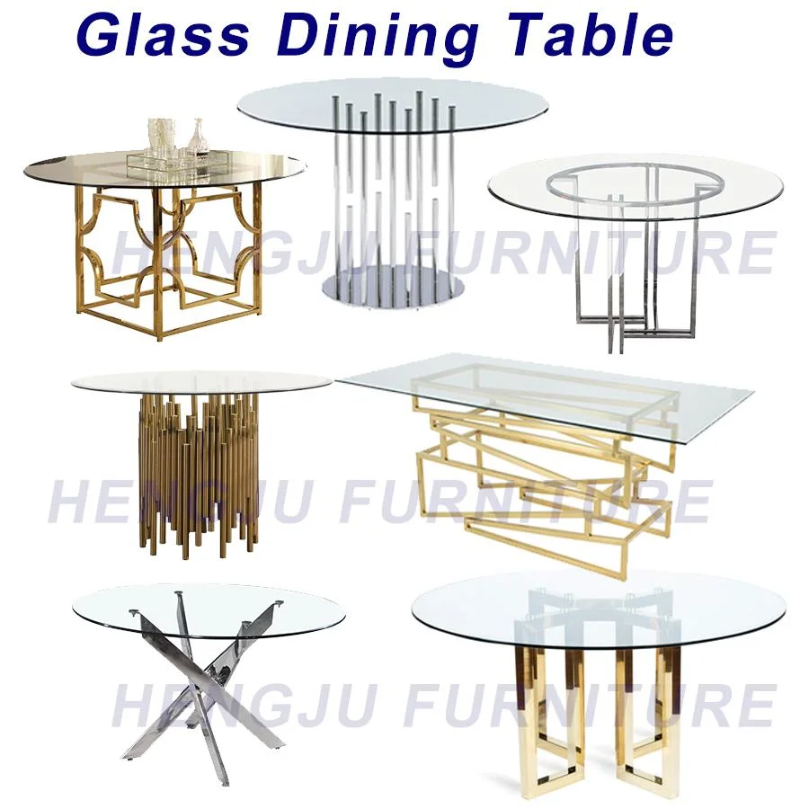 Mesa de acero inoxidable moderna, muebles de comedor