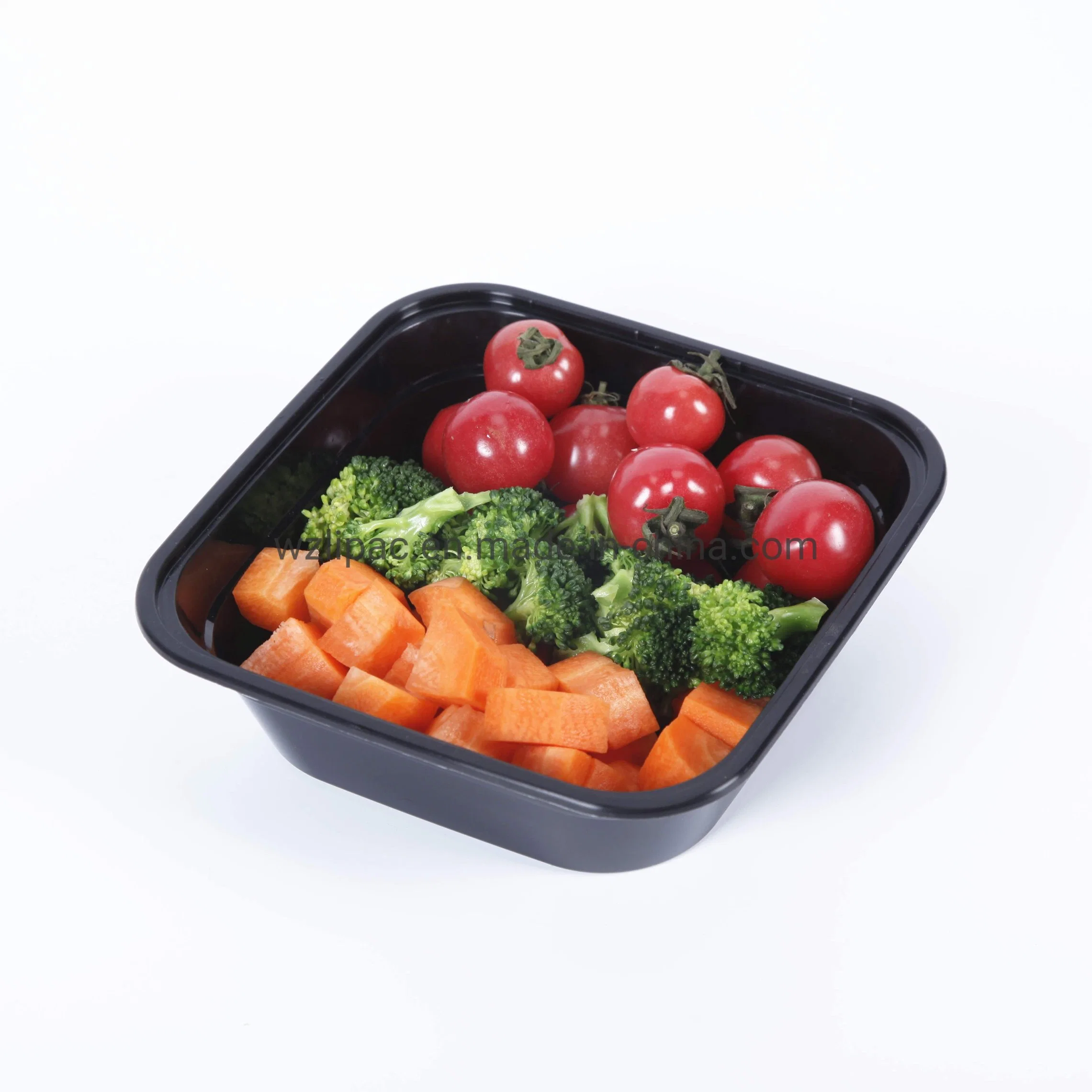 Black Rectangular PP Disposable Plastic Food Storage Takeaway Container