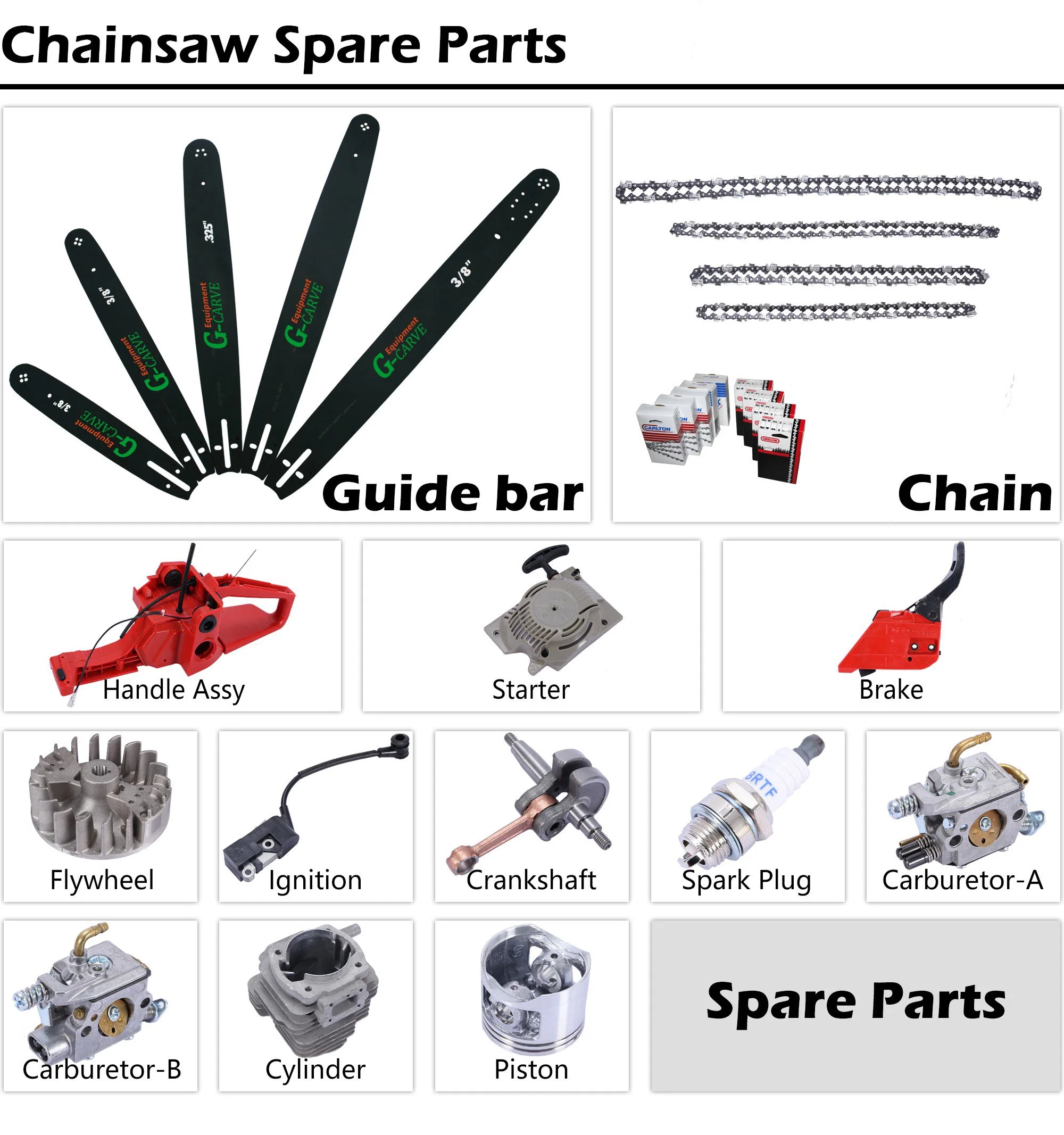 G-tallar de 10 pulgadas de alta calidad de gasolina barata de gas de 25cc Chainsaw