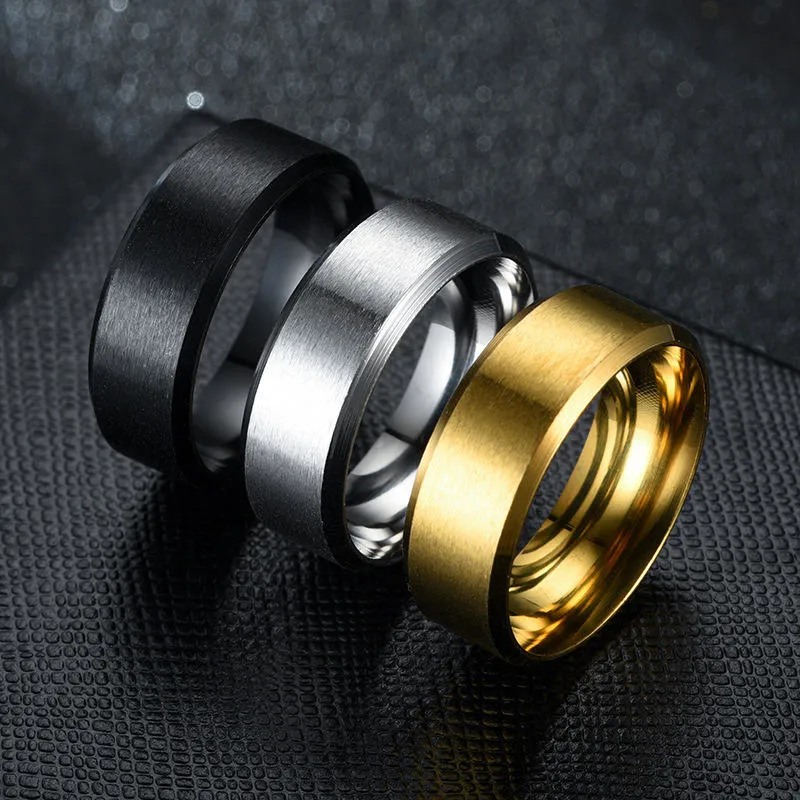 High quality/High cost performance  Wholesale/Supplier Fashion Stainless Steel Gold Silver Black Ring Jewelry