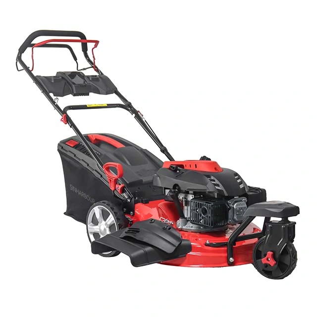 High Power 196cc Steel Deck Gasoline Lawn Mower 3.6kw Brush Cutter with CE Certificate