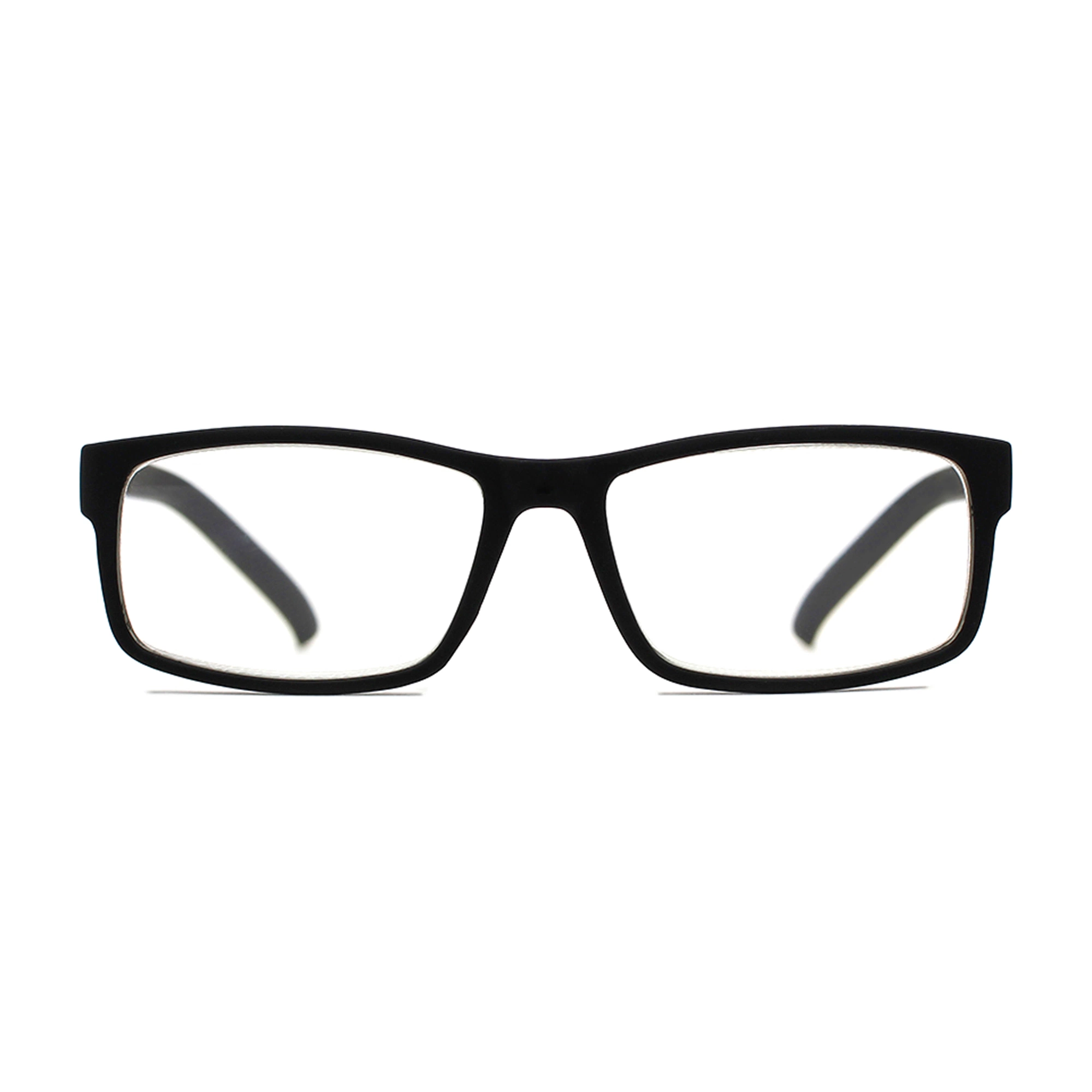 Retro Black Antiskid Rubber Finished Square Frame Optical Eyewear Manufacturier Custom Unisex PC Reading Glasses (WRP21042)