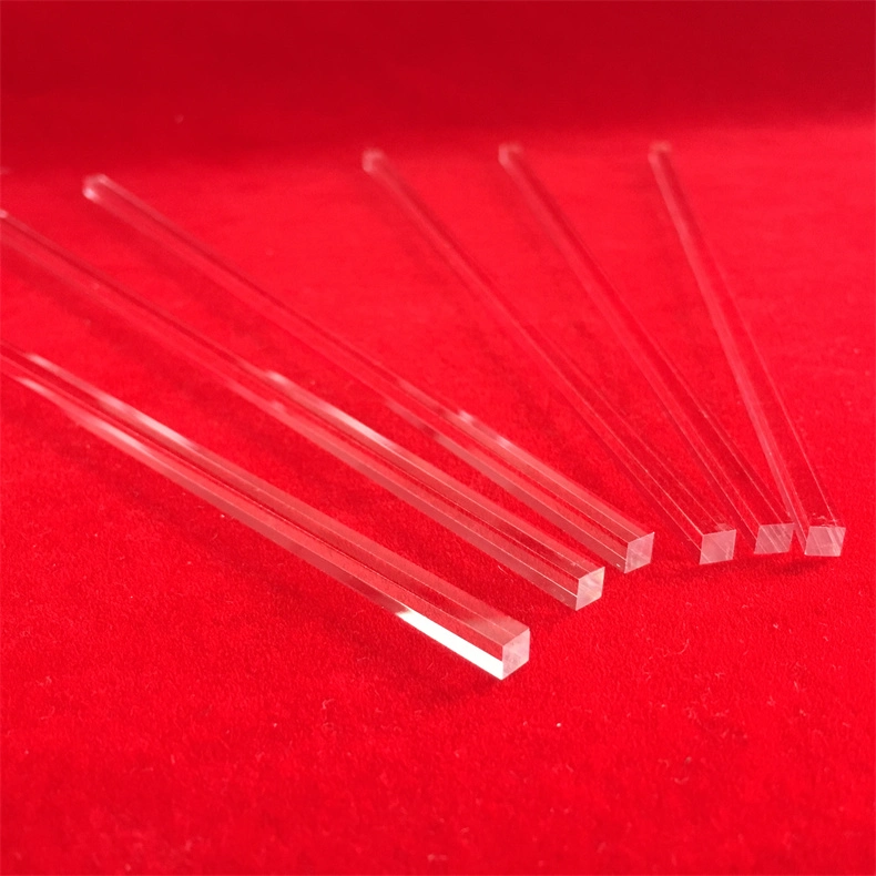 High Temperature Photovoltaic Use Polishing Clear Quartz Rods Transparent Square Fused Silica Bar