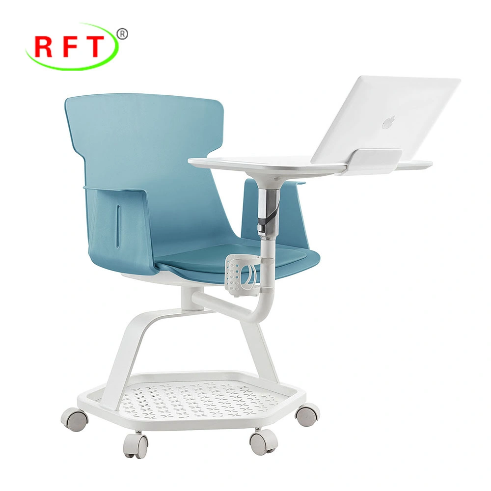 Diseño ergonómico de plástico polipropileno verde apoyo lumbar Metal Leg Cátedra de formación