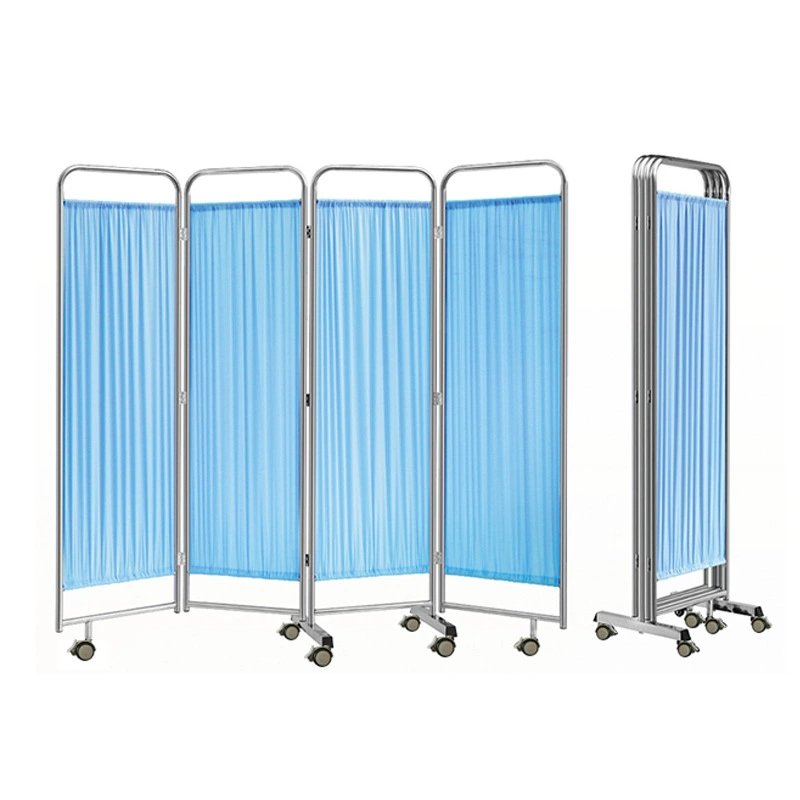 Hospital Furniture Stainless Steel Foldable Curtain Medical Ward Privacy Curtain Screens Folding Hospital Bed Curtain