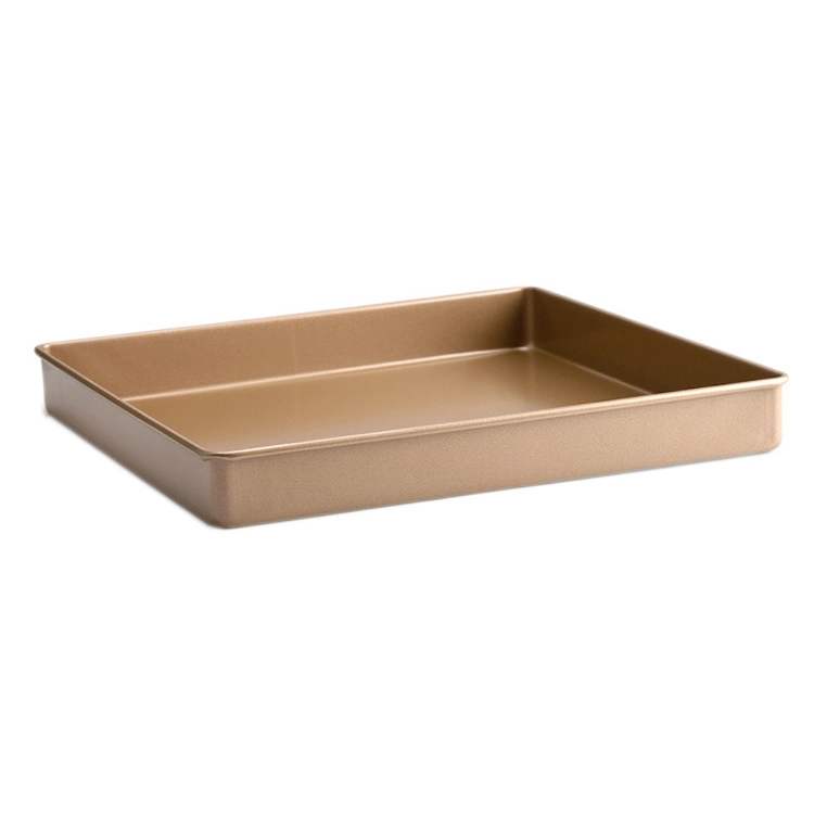 Bulk 11 Inch Gold Non Stick Coated Aluminium Square Cake Baking Tray Cookie Bread Biscuit Jelly Roll Cake Baking Tray