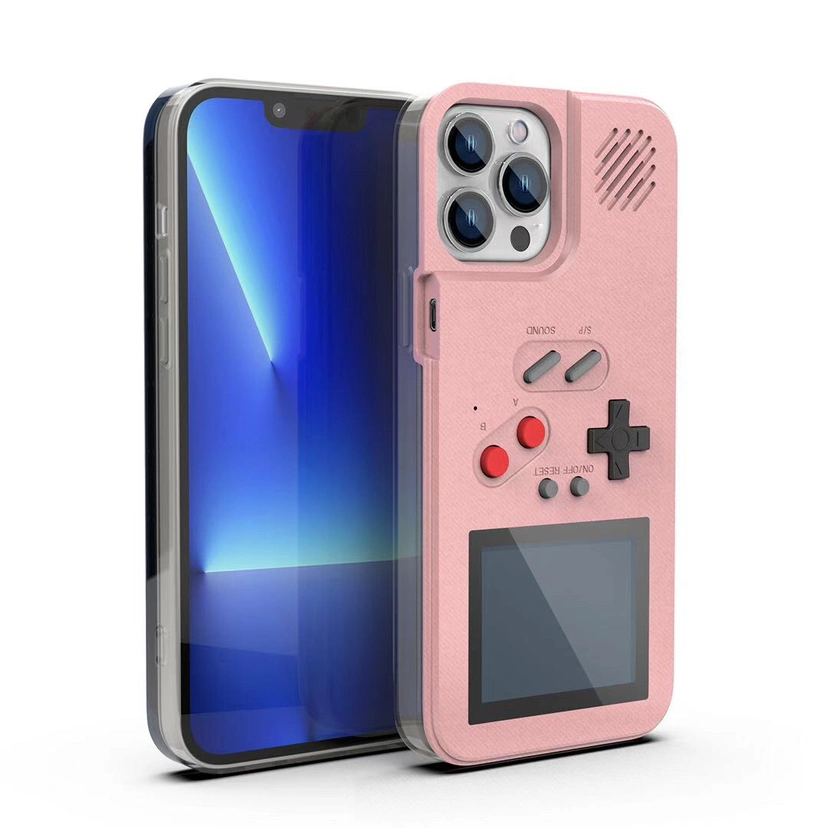 Games Gameboy Phone Cover for Phone X-14promax Soft TPU Can Play Blokus Game Console Cover for Phone