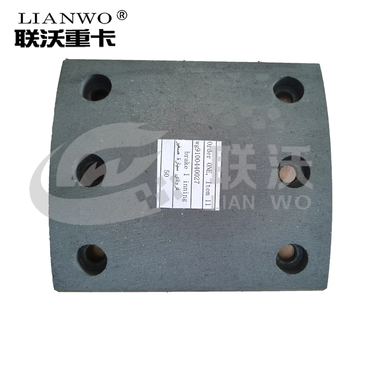 Sinotruk camiones HOWO Repuestos forros de freno de 6 hoyos Wg9100440027