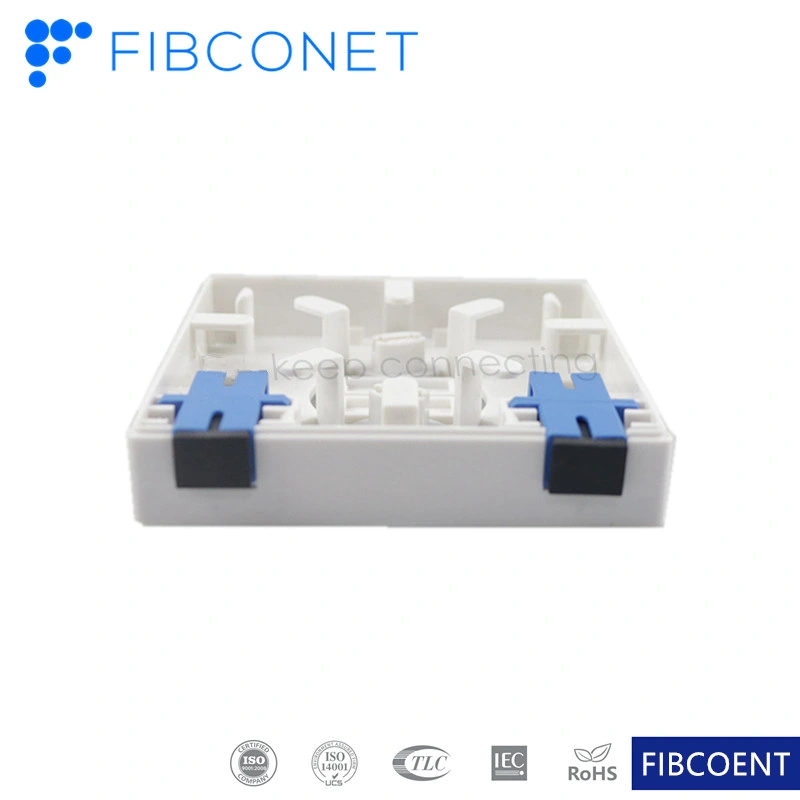 FTTH 86 Face Box 2-Anschlüsse SC-Glasfaseranschluss Spleißbox mit Adapter