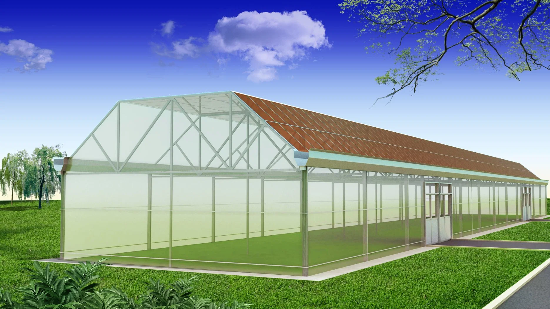 Syp Intelligent Frigid Zone Agriculture L Multi-Span Plastic/Polycarbonate Sheet PC/Glass/Greenhouse