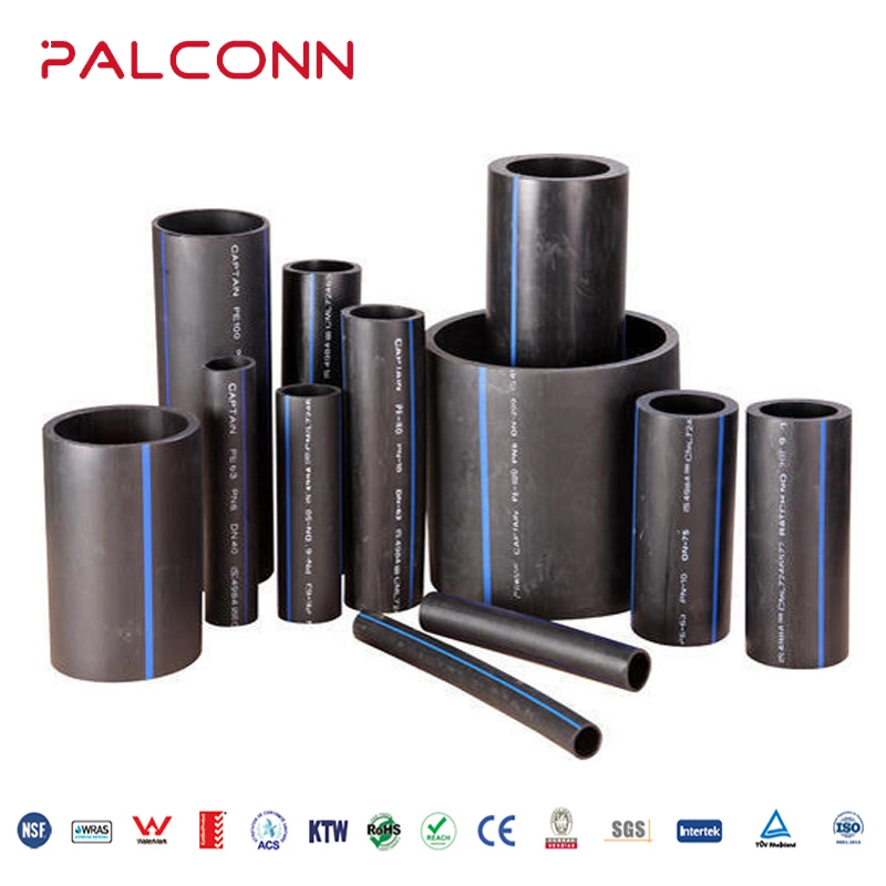 China Manufacturer Palconn 50*5.6mm Pn20 Black Irrigation HDPE Pipe and Fittings for Agriculture