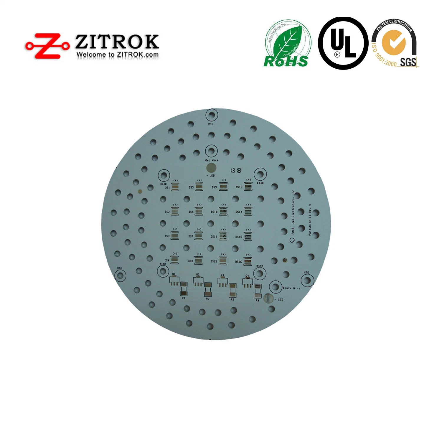 Aluminum PCB, Electronics Light Printed Circuit Board, Metal Core Pressure Resistance 3000V Thermal Conductivity 1.0W PCB Board